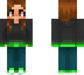 girl with green and black hoodie