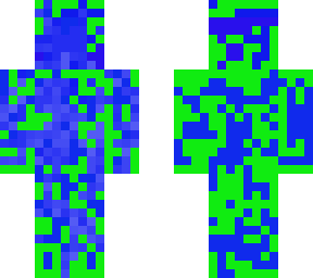green and blue alien