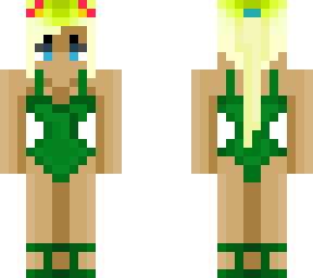 green swimsuit
