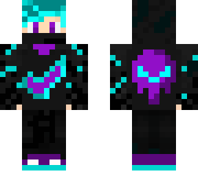 purple and cyan hoodie