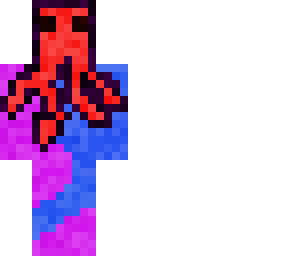 squid with purple and blue