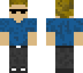 blue shirt man