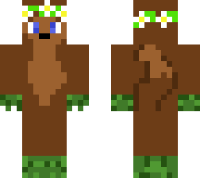 brown wolf with a flowercrown