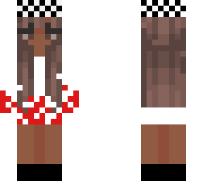 checker print beanie w/ flame hoodie, black skin, brown eyes, dark brown hair