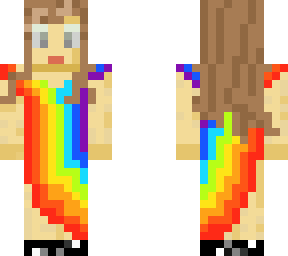 girl in rainbow dress