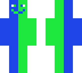 half blue half green
