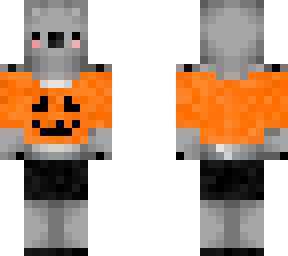koala in cute pumpkin sweater and skirt