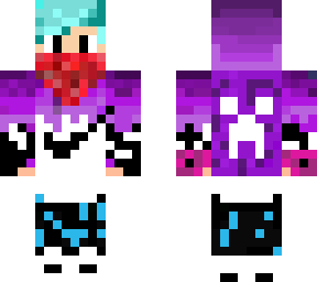 purple hoodie boy and aqua hair
