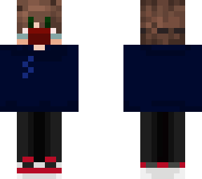 brown haired dude w mask and jordans