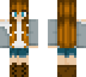 cute fall brown hair girl with gray sweater