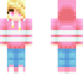 pink hoodie girl