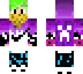 purple hoodie boy and green hair