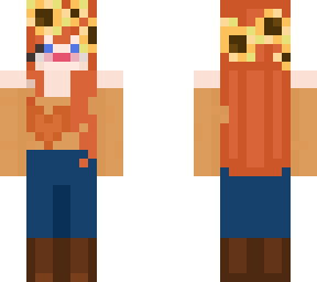 redhead fall woman w/ jeans, boots & a heart sweater