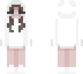 white hoodie girl w/ brown hair