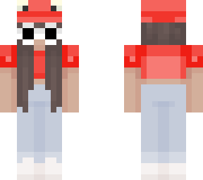 red cute frog girl with clout glasses