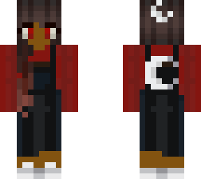 red overall girl