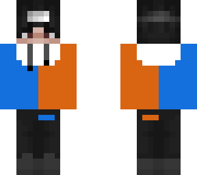 blue orange trash guy