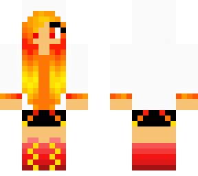 flaming fire girl in snow white hoodie