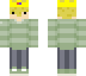 green sweater with crown