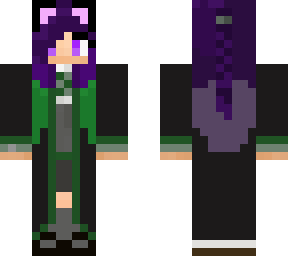purple slytherin cat girl