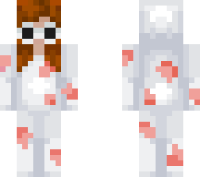 red head in a strawberry cow onesie
