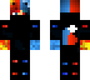 half red half blue