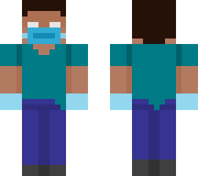 herobrine wearing facemask & gloves