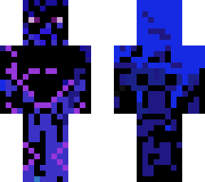 blue and purple enderman