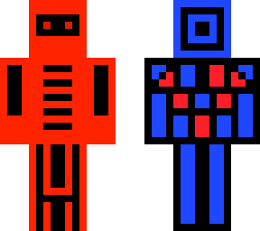blue red