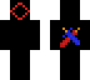 guy with a black clock and two swords