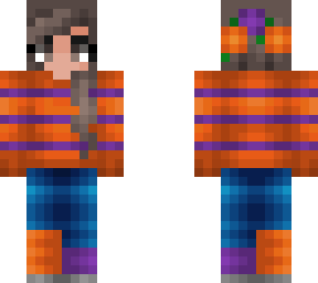 halloween - orange top w/ purple stripes & flowers