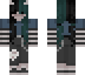 teal hair demon girl