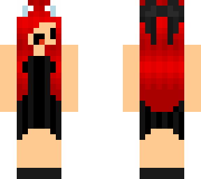 black dress with red hair