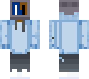 computer head (broken screen, blue)