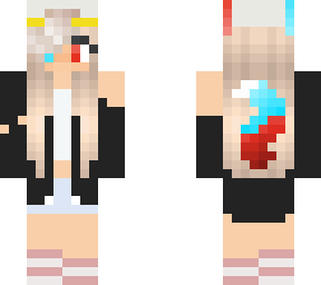 cute wolf girl (half fire half ice)