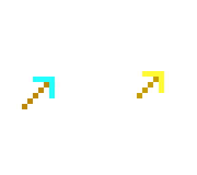 diamond pickaxe and gold pickaxe