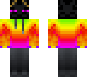 flaming enderman jacket remix with bushy eyebrows