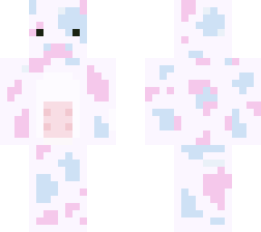 pastel blue/pink cow