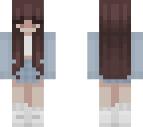 soft baby blue plaid skirt girl