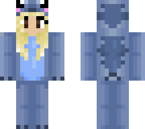 blonde girl in stitch onesie