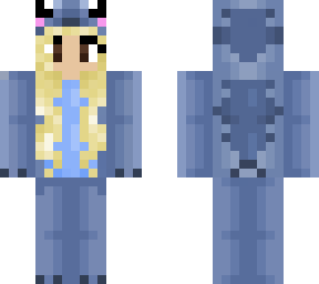 blonde girl in stitch onesie