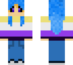 blue hair with non-binary sweater