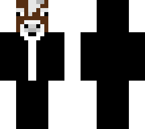 cow in tuxedo with hood