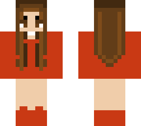 cute red shirt with brown hair :-)