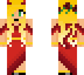 cute blond demon girl in a dress