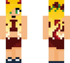 cute blond demon girl in a swimsuit