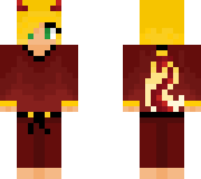 cute blond demon girl in pajamas