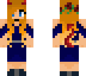 cute red-head demon girl in a dress