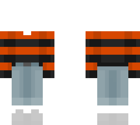 ob - halloween orange & black stripes w/ jeans