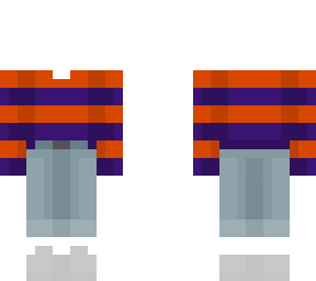 ob - halloween orange & purple stripes w/ jeans